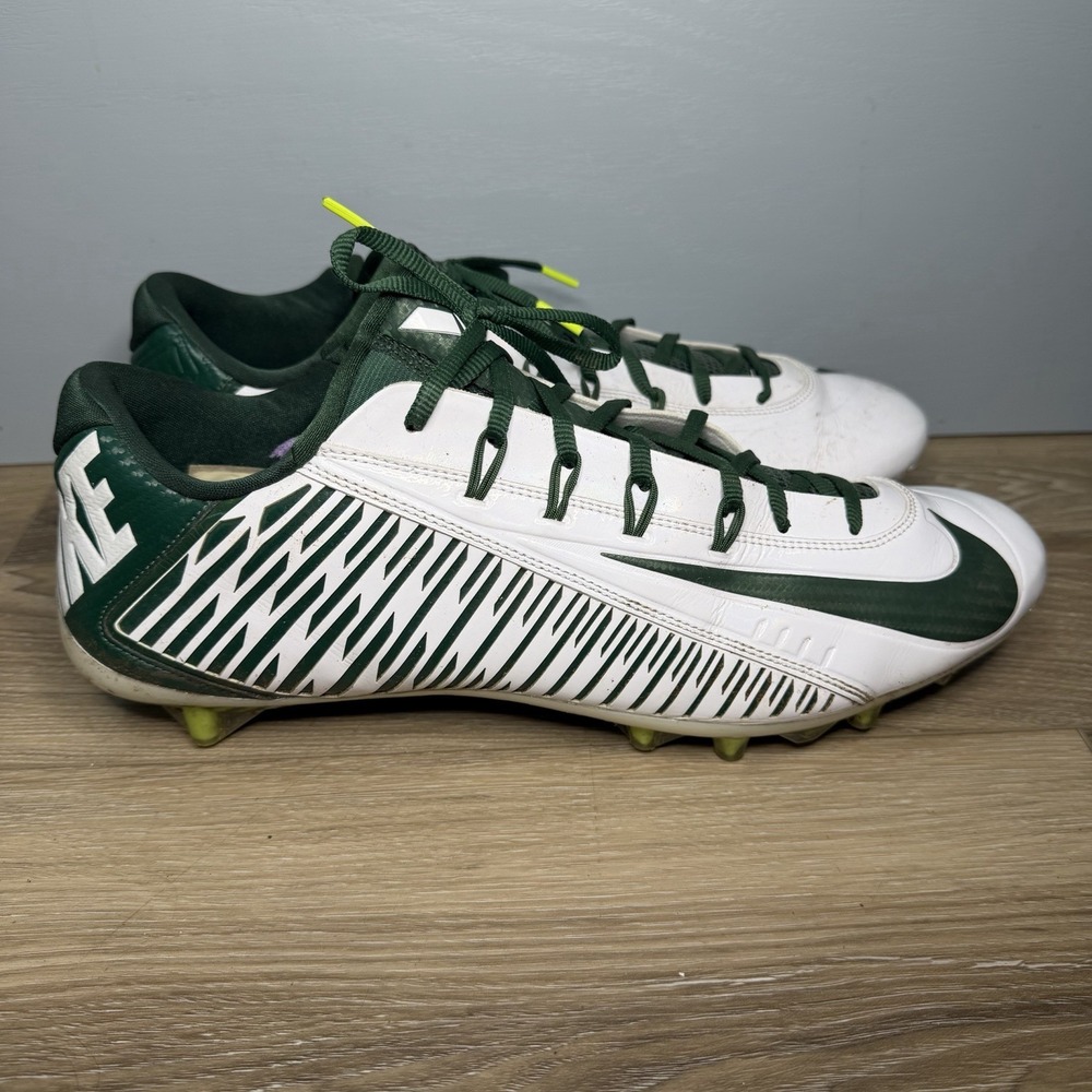 Nike Vapor Carbon Elite 2014 TD 'White Deep Forest' football cleats Mens Size 15